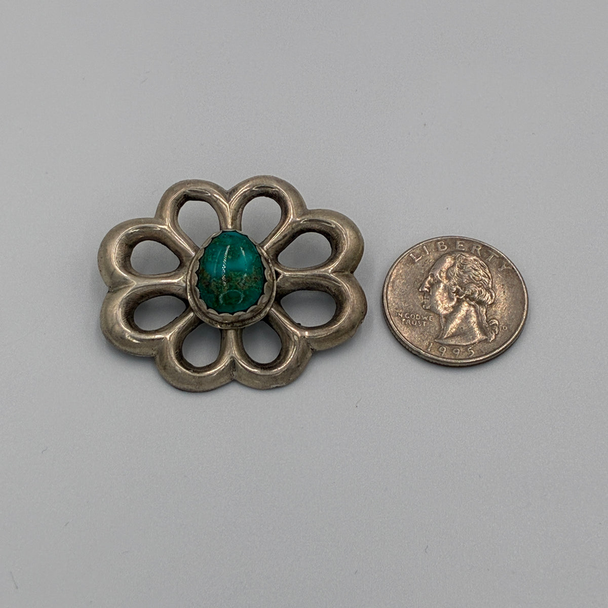 Vintage Brooch Wilford B Henry WBH Navajo Sterling Turquoise Openwork