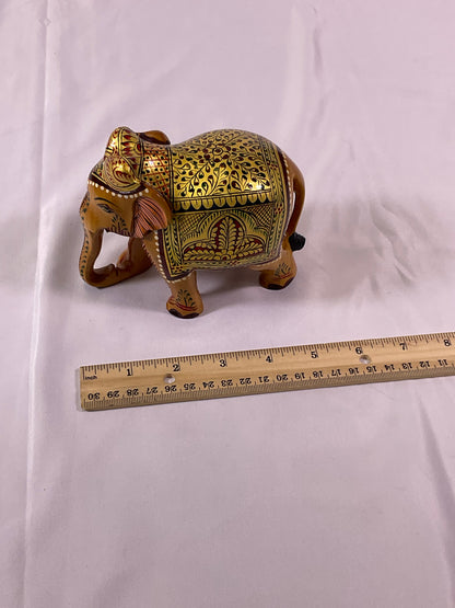 Hand Made & Painted Tan Brown Elephant Figurine