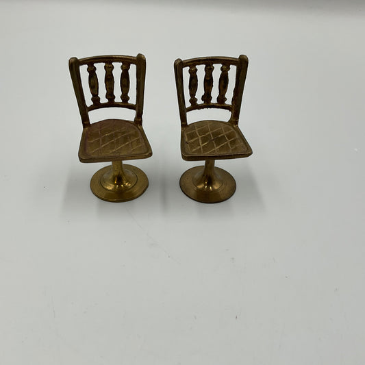 Vintage Brass Miniature Dollhouse Chairs
