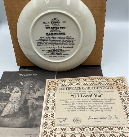 Erwin M. Knowles Bradford Exchange Limited Edition Vintage 1987 If I Loved You China Plate