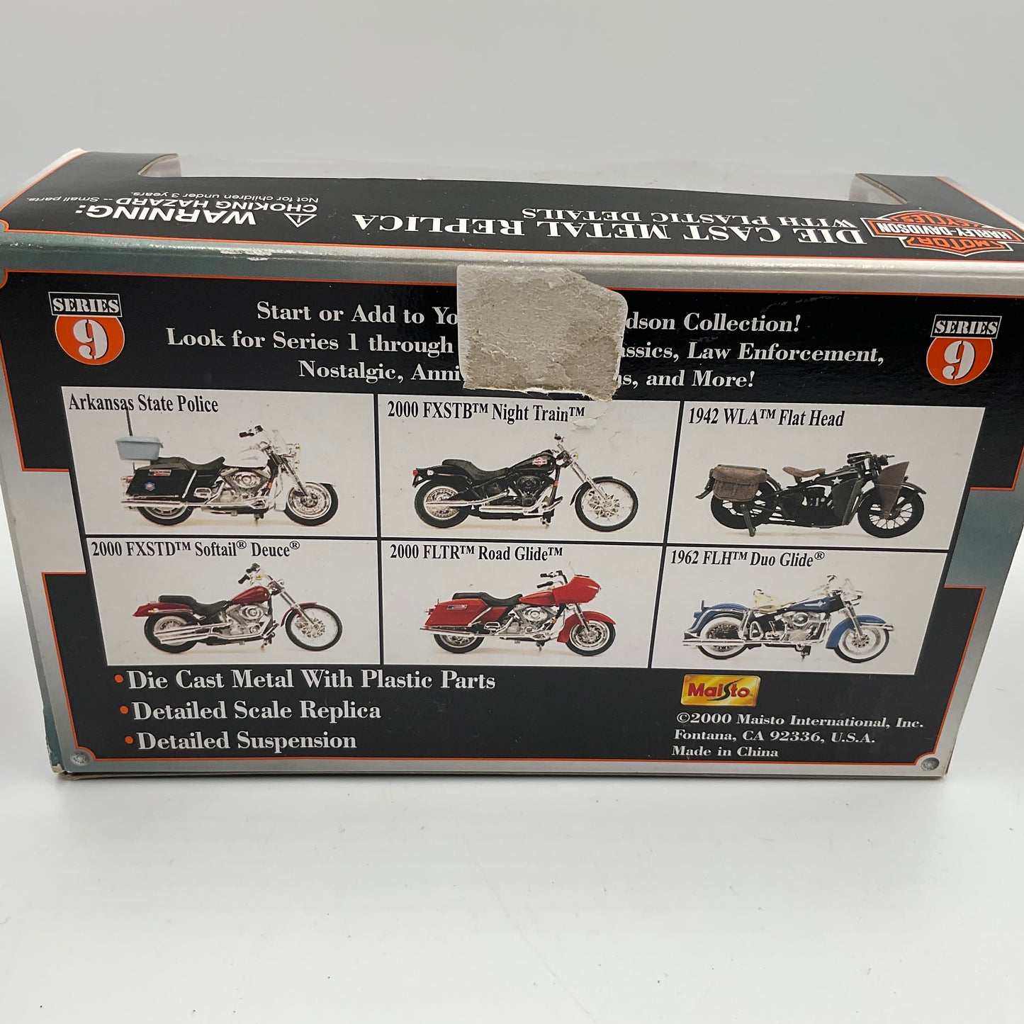 Harley Davidson 1:18 Die Cast Model Replica Series 9 in Original Box