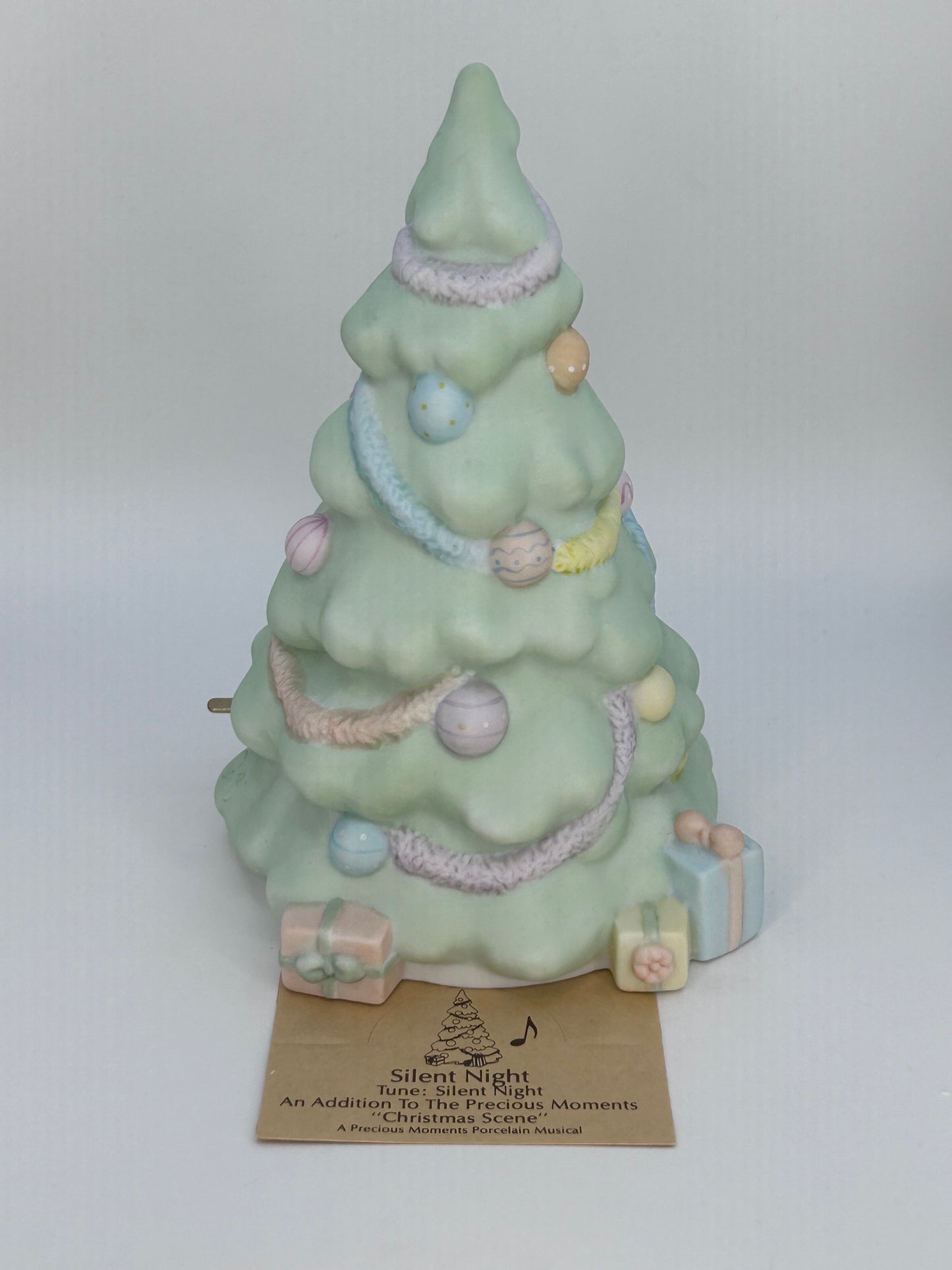 Precious Moments Porcelain Music Box Vintage 1985 Silent Night Hand Painted Figurine Orig Box