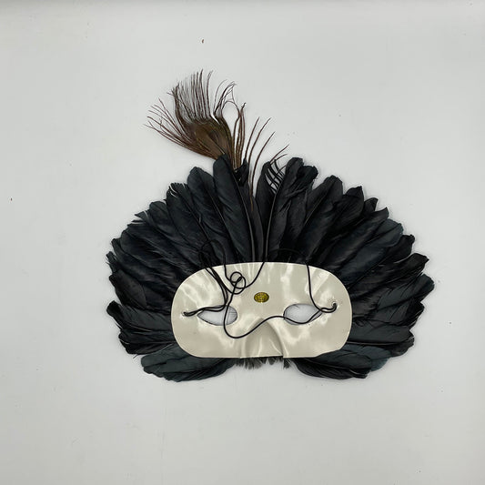 Black Masquerade Peacock Feathers Mask