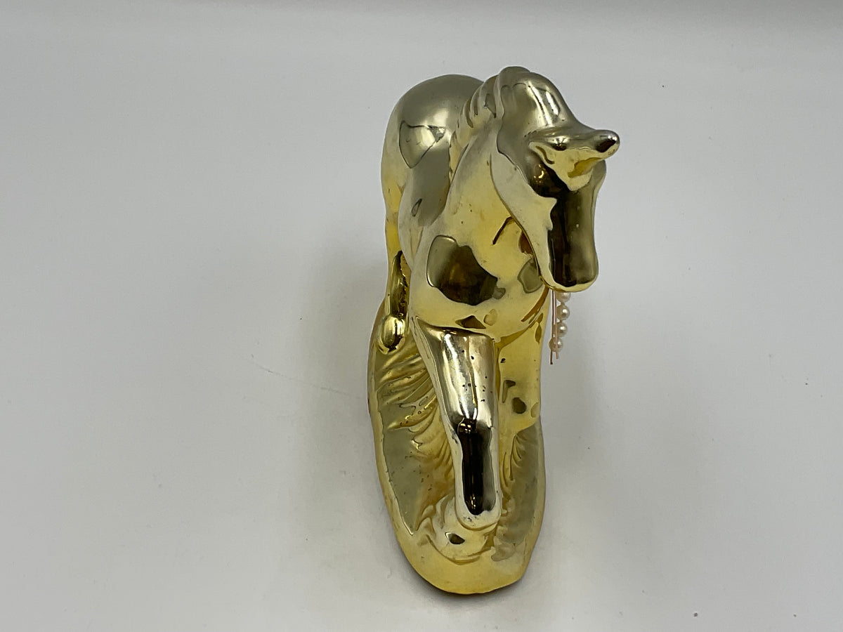 Gold Ceramic Unicorn Figurine