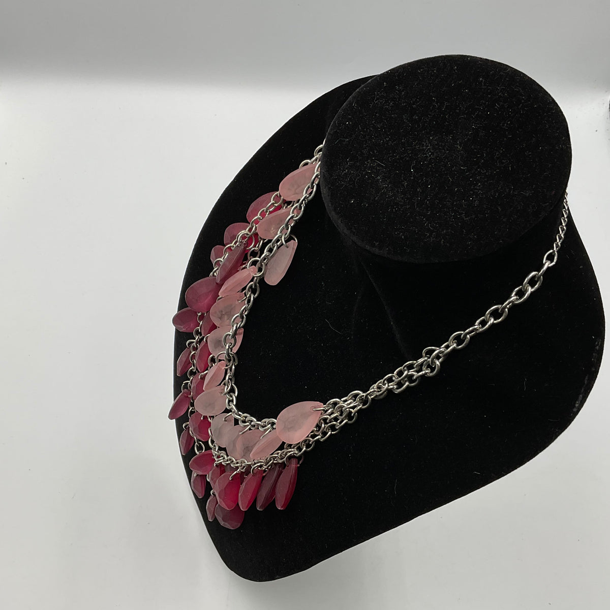Pink Red Burgundy Tear Drop Dangle Pendants Chain Necklace