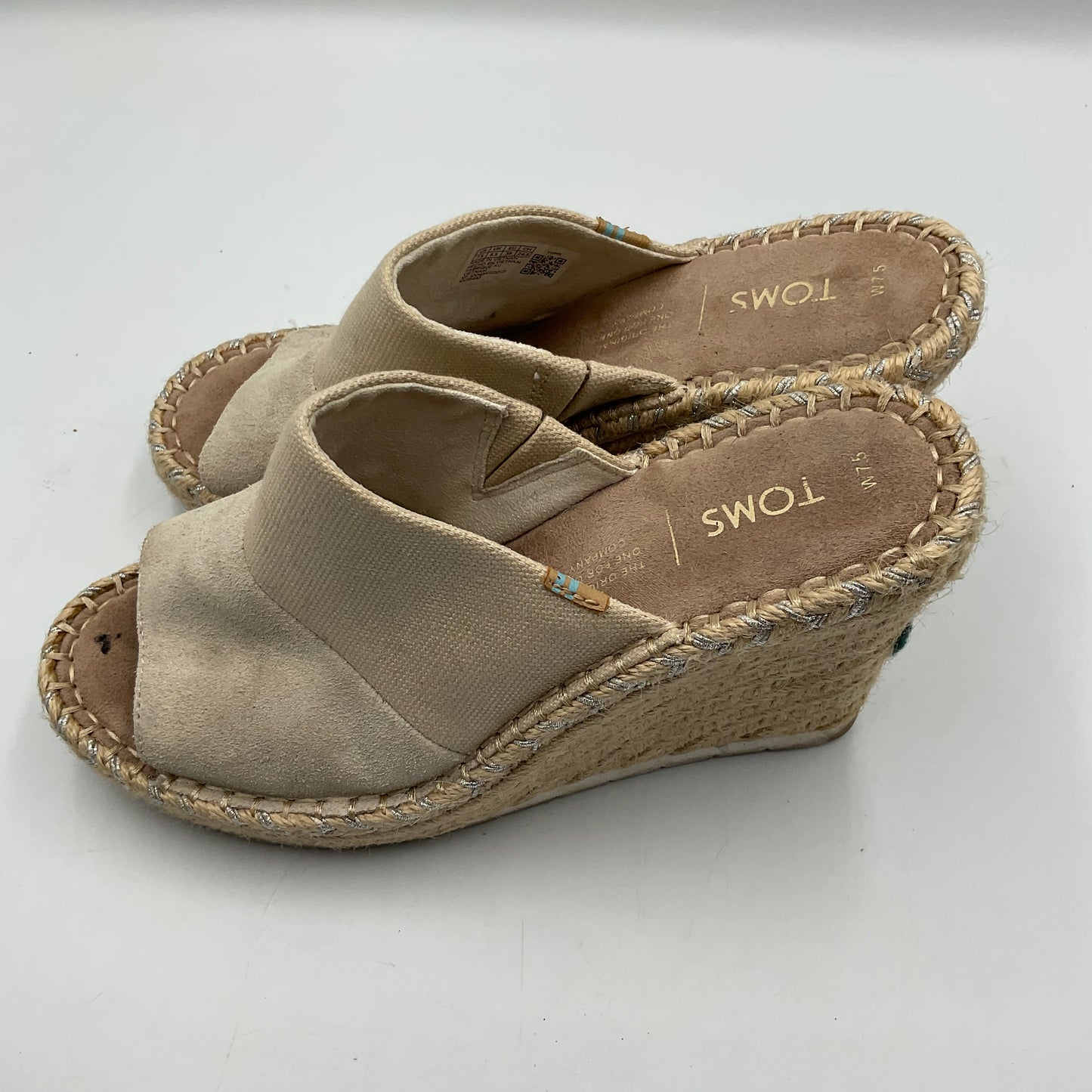 Toms Monica Mule Sandals Beige Size 7.5