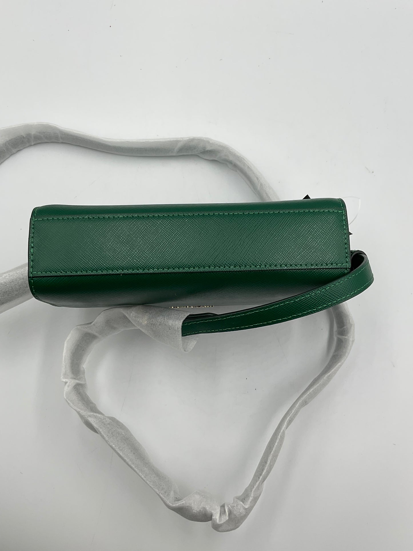 Kate Spade New York Forest Green Cross Grain Designed Leather Cross Body Bag