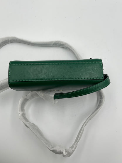 Kate Spade New York Forest Green Cross Grain Designed Leather Cross Body Bag
