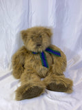 Vintage Mary Meyer Big Brown Teddy Bear W Navy Ribbon