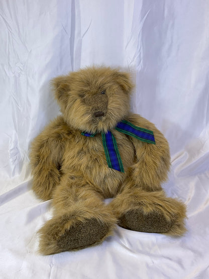 Mary Meyers Big Brown Teddy Bear W Navy Ribbon