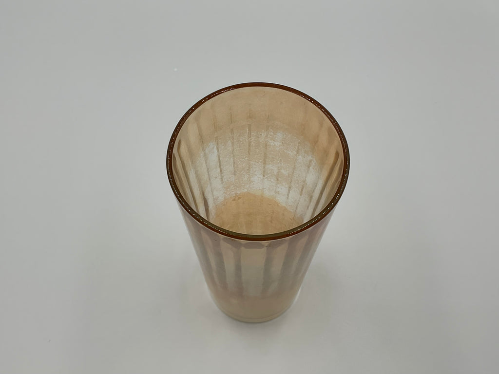Jeannette Glass Vertical Optic Marigold Carnival Glass Tumbler