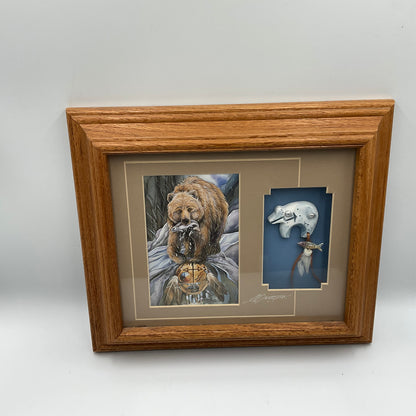 Bear Clan Framed Mixed Media Art Piece by Jody Bergsma