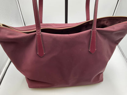 Kate Spade Large Canvas Reddish Burgundy Tote Handbag Purse
