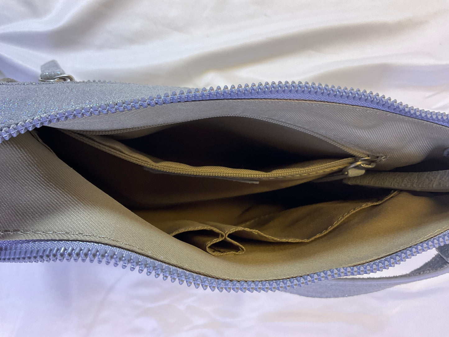 American Leather Co. Sherryl Oasis Blue Cross Bag