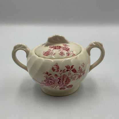 Royal Staffordshire Charlotte Pink Flower Sugar Bowl Made in England