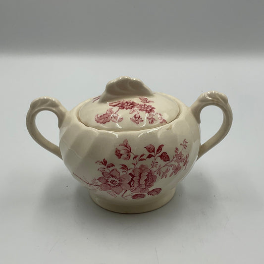 Royal Staffordshire Charlotte Pink Flower Sugar Bowl Made in England