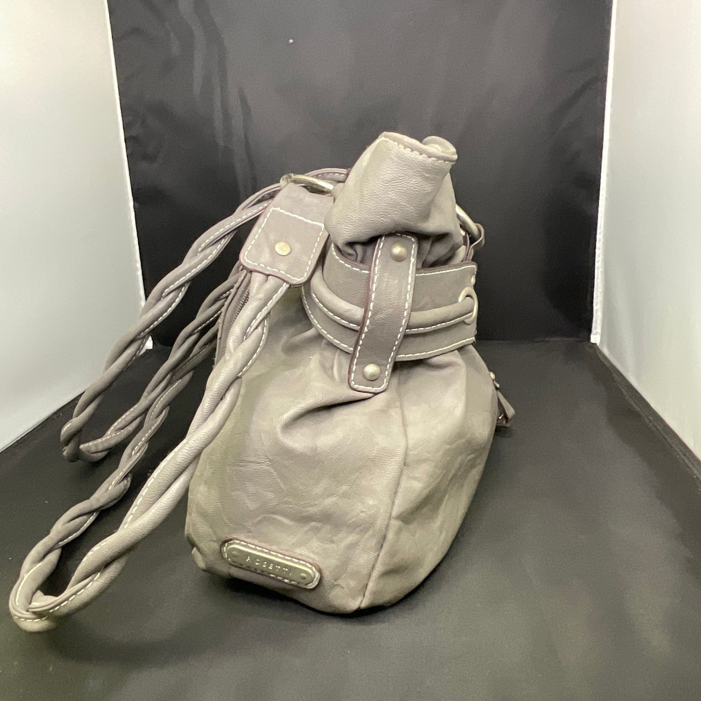 Gray Leather Rosetti Shoulderbag