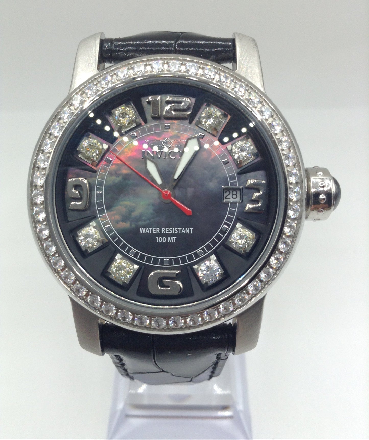 Invicta Classique Quartz Mother of Pearl Italian Crystal Dial Watch with New Band