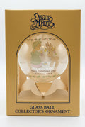 Vintage Precious Moments Ornament Merry Christmas Dear Glass Ball 1988 W/ Box