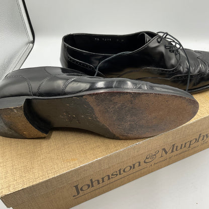 Johnston & Murphy Black Leather Wingtip Size 9M Dress Shoes