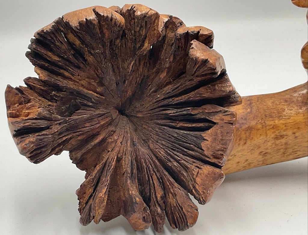 Pig Sculpture Burl Wood Folk Art Handcrafted Burl-Knot 11"