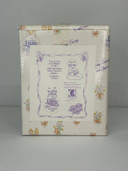 Precious Moments Vintage 1994 1995 Members Only Figurine "You're One in a Million to Me" Hand Painted Porcelain Collectible Figurine Original Box