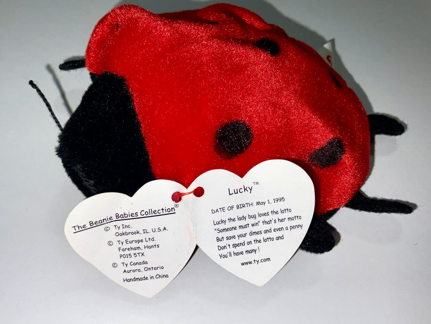 Vintage 1995 TY Beanie Baby Lucky the Lady Bug