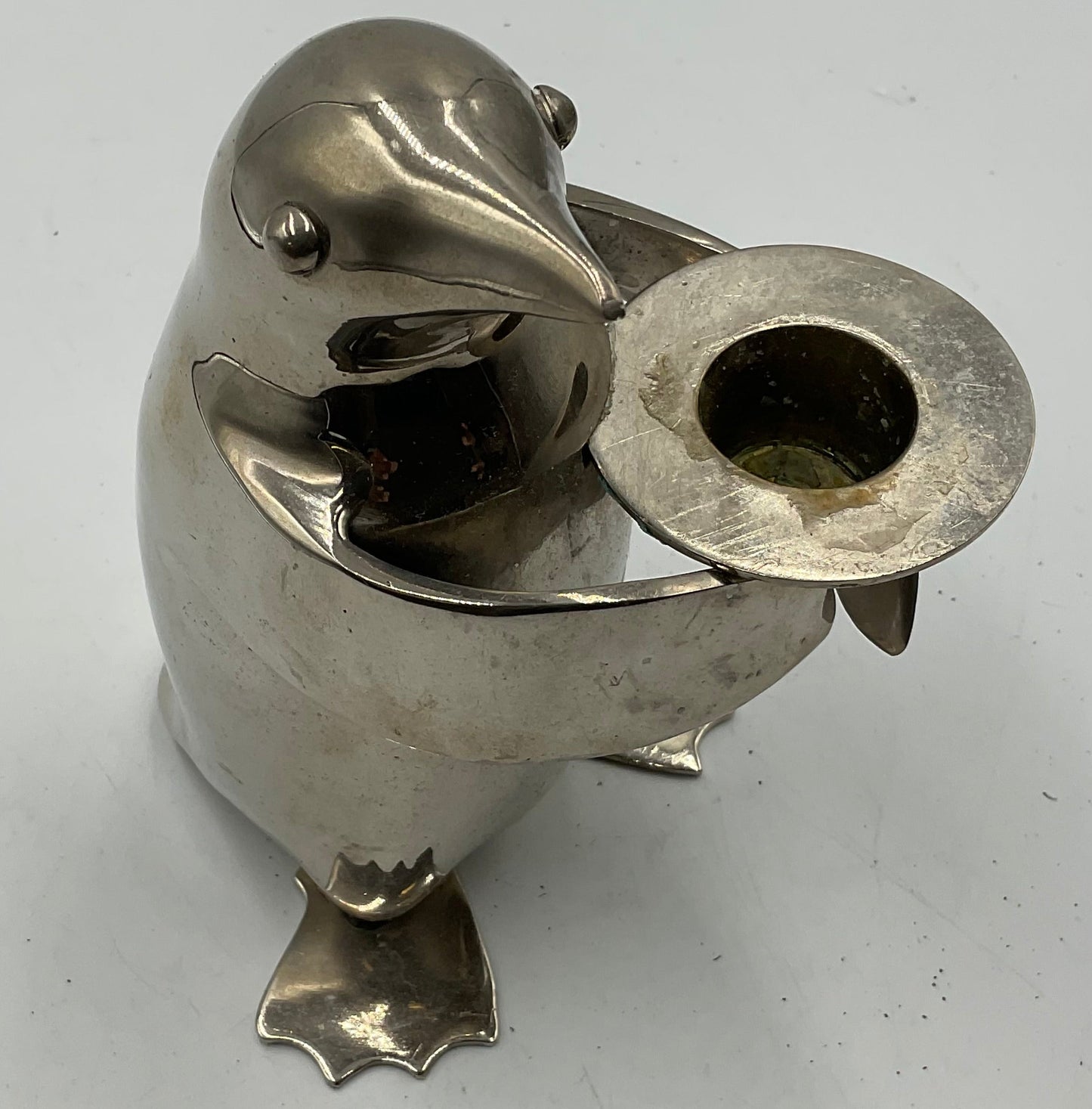 Restoration Hardware (Silver)-Plated Penguin Candle Holder
