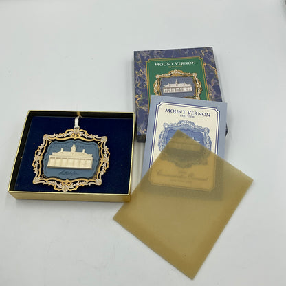 2001 Commemorative Ornament East View Of Mount Vernon In Box