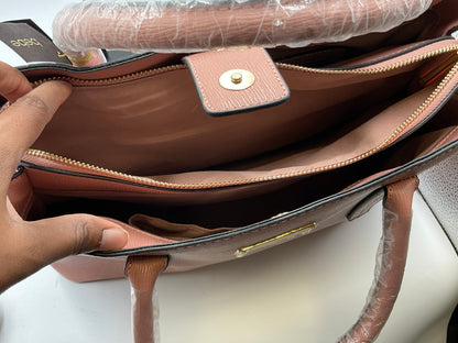 Bebe Sakura Women's Rose Gold Pink Satchel Handbag Purse Tote NWT