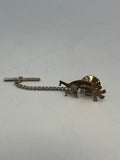 Kokopelli Tie Tack with T-Bar Chain Sterling Silver