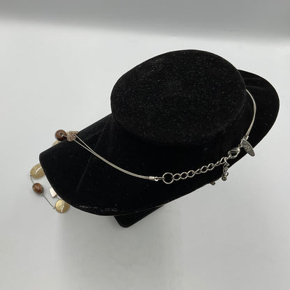 Long Earthtone Stone Design Fashion Jewelry Necklace