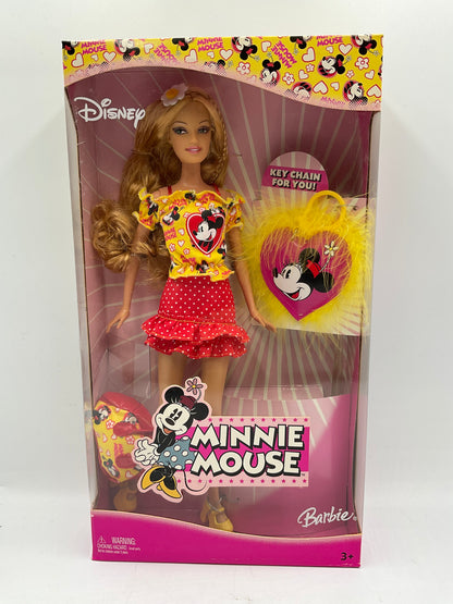 Disney 2005 Minnie Mouse Barbie Doll & Purse With Keychain NIB