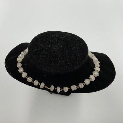 White Stone Face Design Necklace