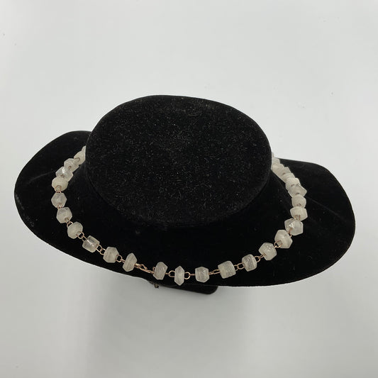 White Stone Face Design Necklace