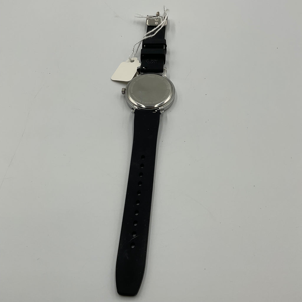 Speidel Men's Black Rubber Band White Face Easy Reader Watch