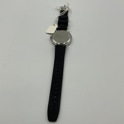 Speidel Men's Black Rubber Band White Face Easy Reader Watch