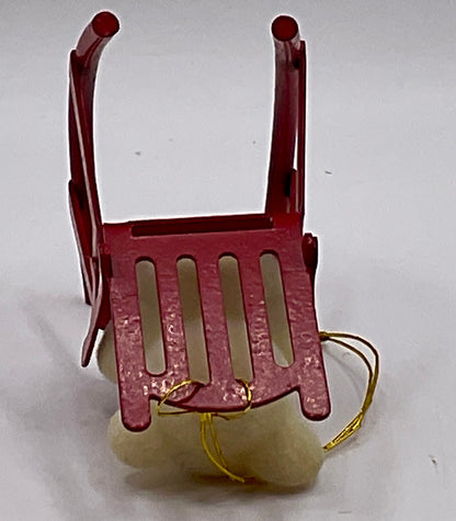 Vintage Avon Teddy Bear Ornament Collection "Teddy on Rocker"