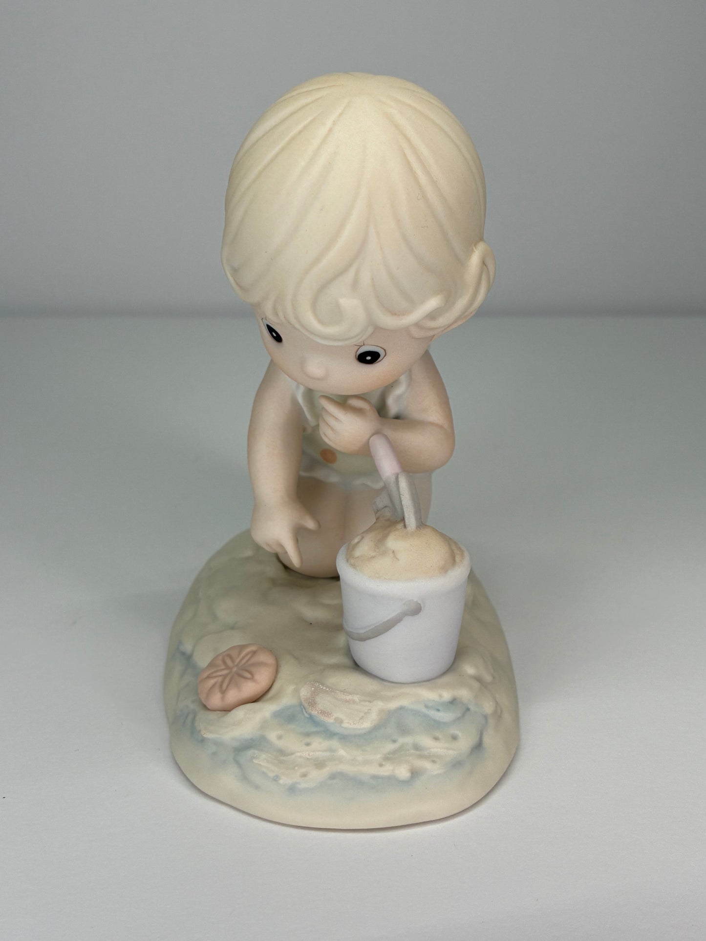 Precious Moments Vintage 1993 Members Only Figurine His Little Treasure Hand Painted Porcelain Collectible Figurine Original Box