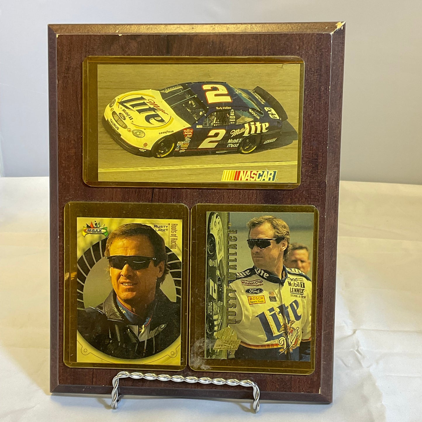 Rusty Wallace NASCAR Commemorative Sports Cards Plaque 9"x7" Display