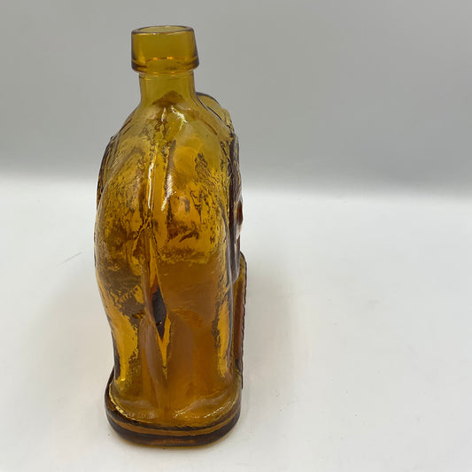 Vintage Wheaton First Edition 1968  Amber Glass Elephant Bottle