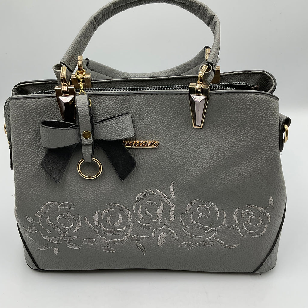 Ziming Women’s Handbag Floral Embroidery Satchel Medium Tote Bag