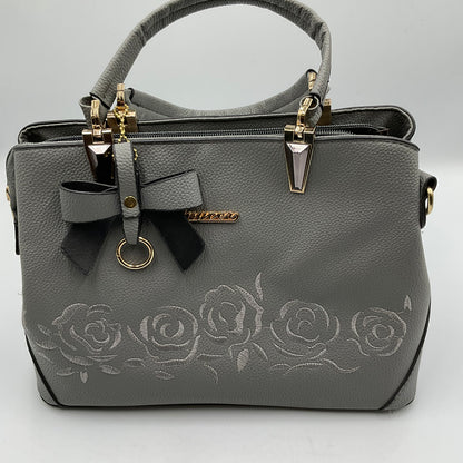 Ready JB Ziming Women’s Handbag Floral Embroidery Satchel Medium Tote Bag