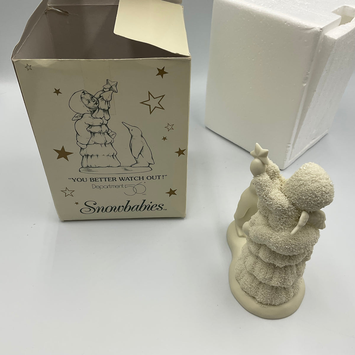Department 56 Snowbabies You  Better Watch Out Penguin Tree Figurine w/ Box