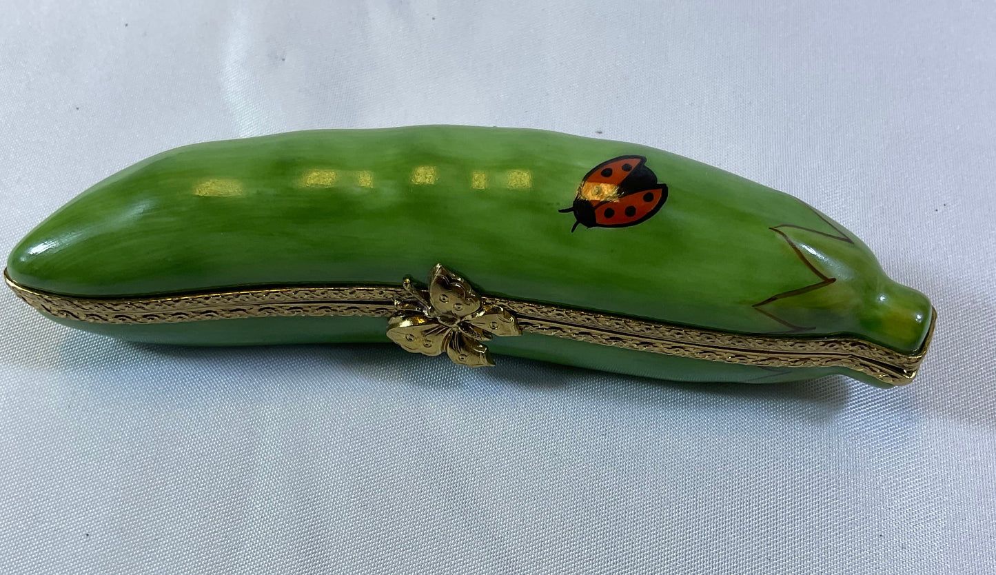 Peint Main Limoges France Authentic Vintage Collectible Hand Painted Porcelain Haricot Vert Green Bean