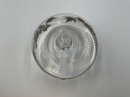 Vintage Hand Painted Glass Cheese Dome Cloche Grape Vine Fruit Design
