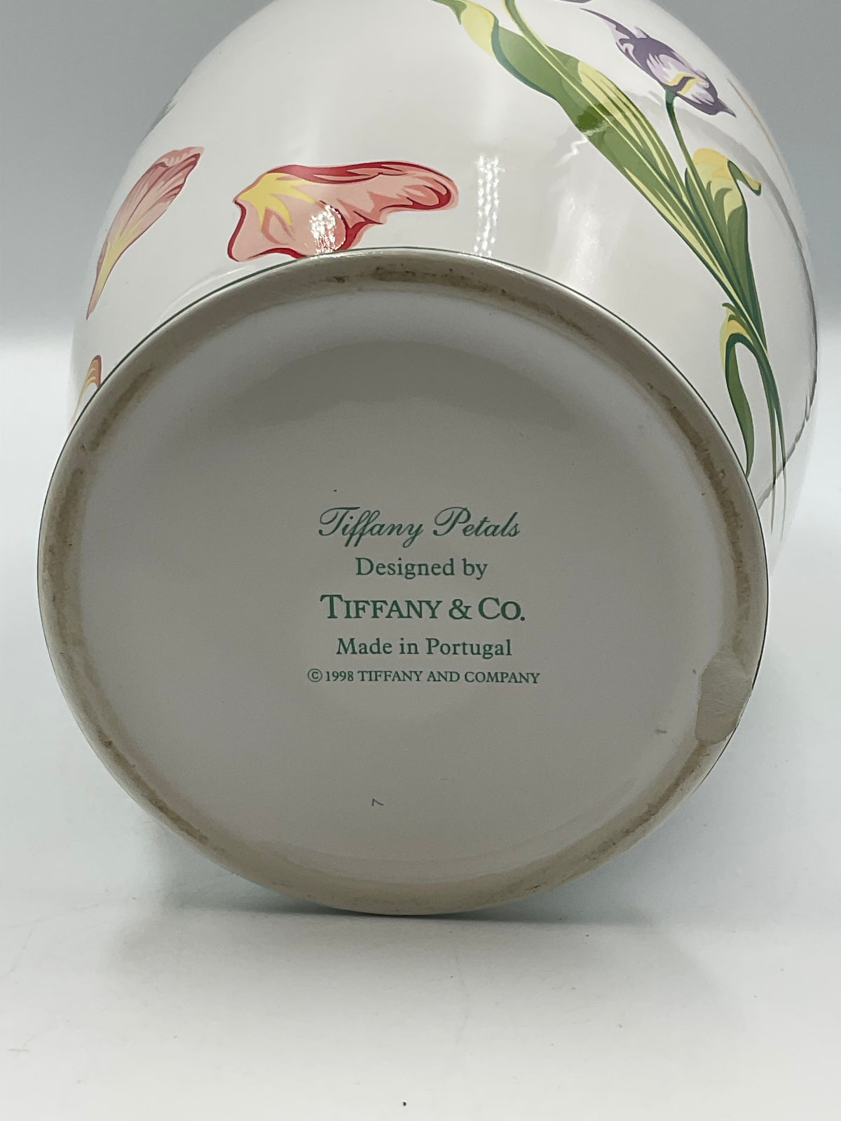 Tiffany & Co Tiffany Petals Ceramic Vase 1998 Sunflower 11" Chip On Base