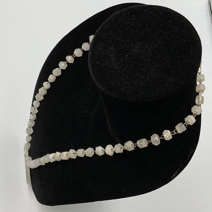 White Stone Face Design Necklace