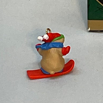 1997 Hallmark Keepsake Vintage  Miniature Ornament "Snowboard Bunny"