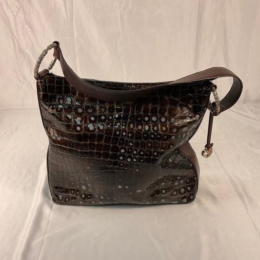 Brighton Shoulder Bag - Dark Brown - Metal Accents